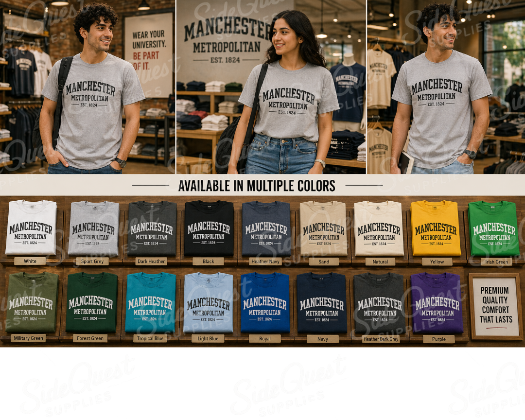 Manchester Metropolitan University MMU | United kingdom| student| T-Shirt| casual tee