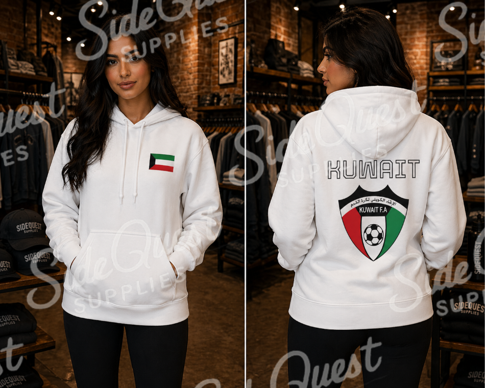 Kuwait flag comfy and cosy hoodie |Kuwait football association back print | middle east| Q8