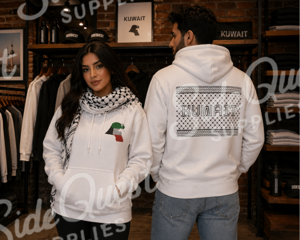 Kuwait Map supports palestine Keffiyeh comfy and cosy hoodie | geography| middle east| Q8