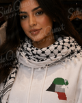 Kuwait Map supports palestine Keffiyeh comfy and cosy hoodie | geography| middle east| Q8