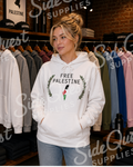 Free Palestine Map with olives and flag | comfy and cosy hoodie | geography| middle east|