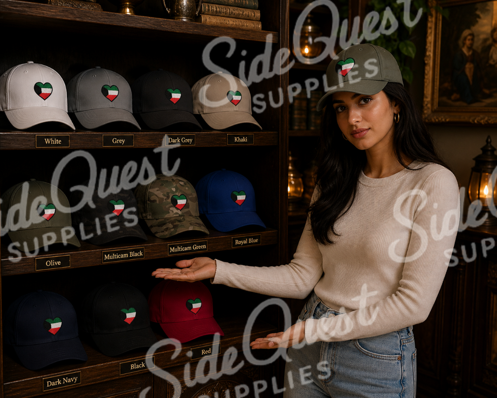 Kuwait Heart Embroidered Cap – Closed back خياطه