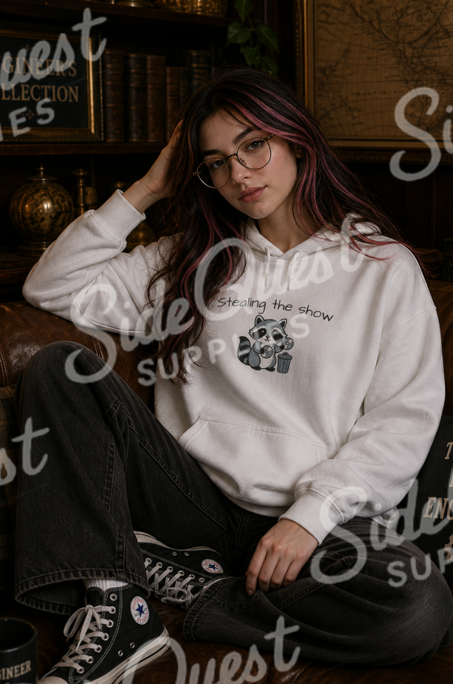 Cute Hedgehog embroidery Hoodie "Stealing the show" — cosy comfy and warm hoodie