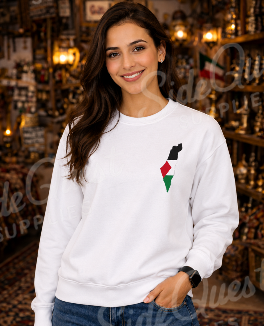 Palestine Minimal Chest Print Sweatshirt crewneck