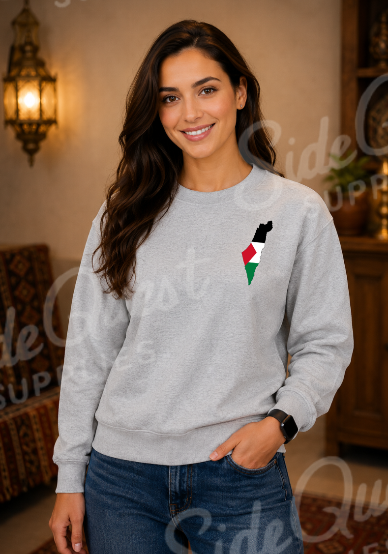 Palestine Minimal Chest Print Sweatshirt crewneck