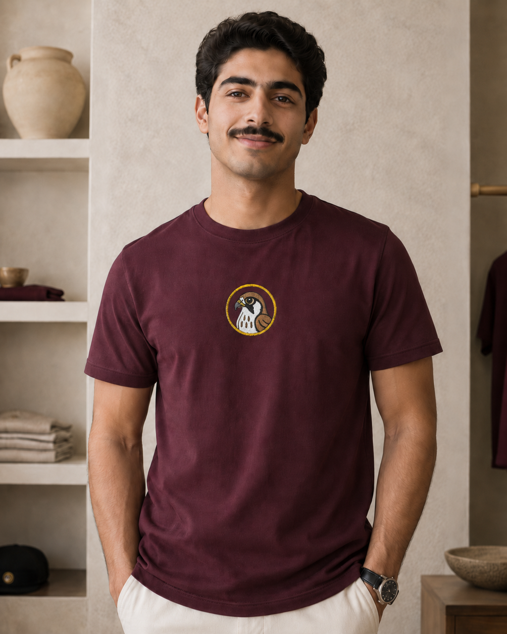 Arabic Falcon T-Shirt  (embroidery)