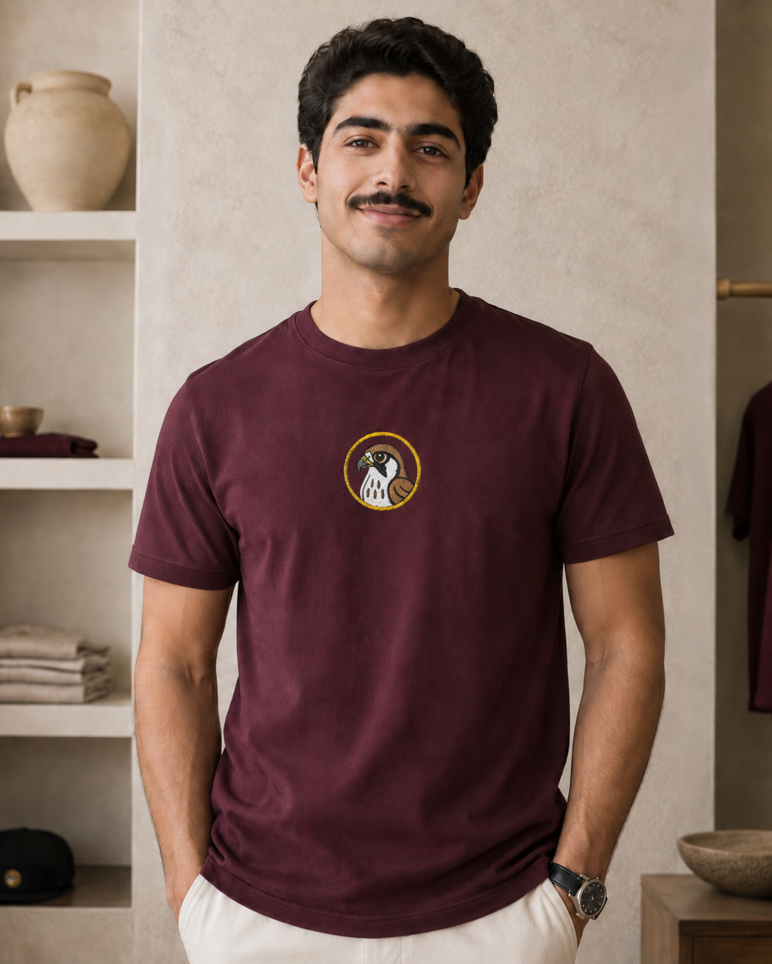 Arabic Falcon T-Shirt  (embroidery)