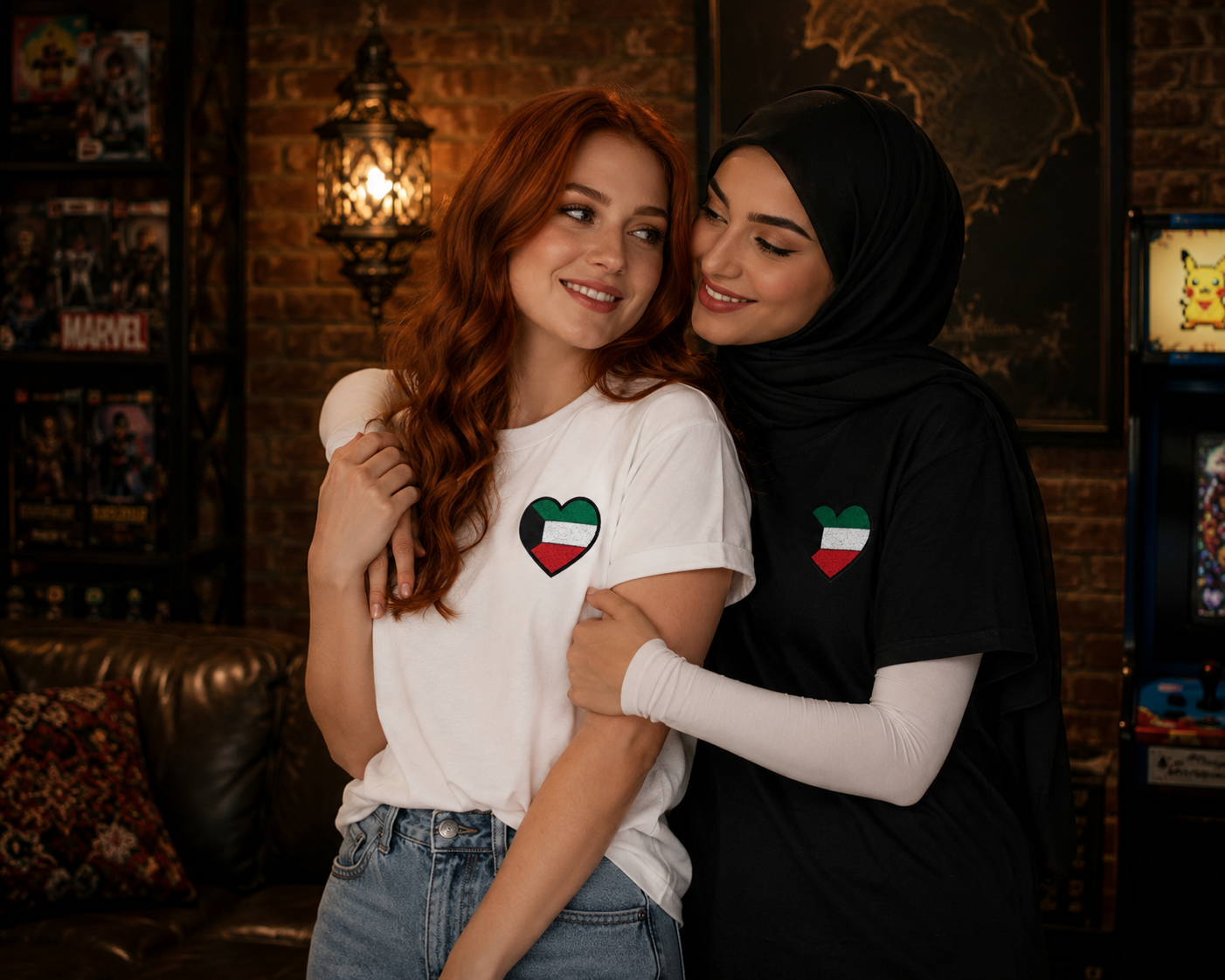 Kuwait heart T-Shirt  (embroidery)