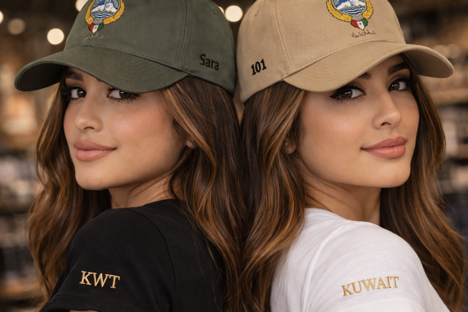 Kuwait closed back cap with Kuwait embroidery logo and country name  (Embroidery)