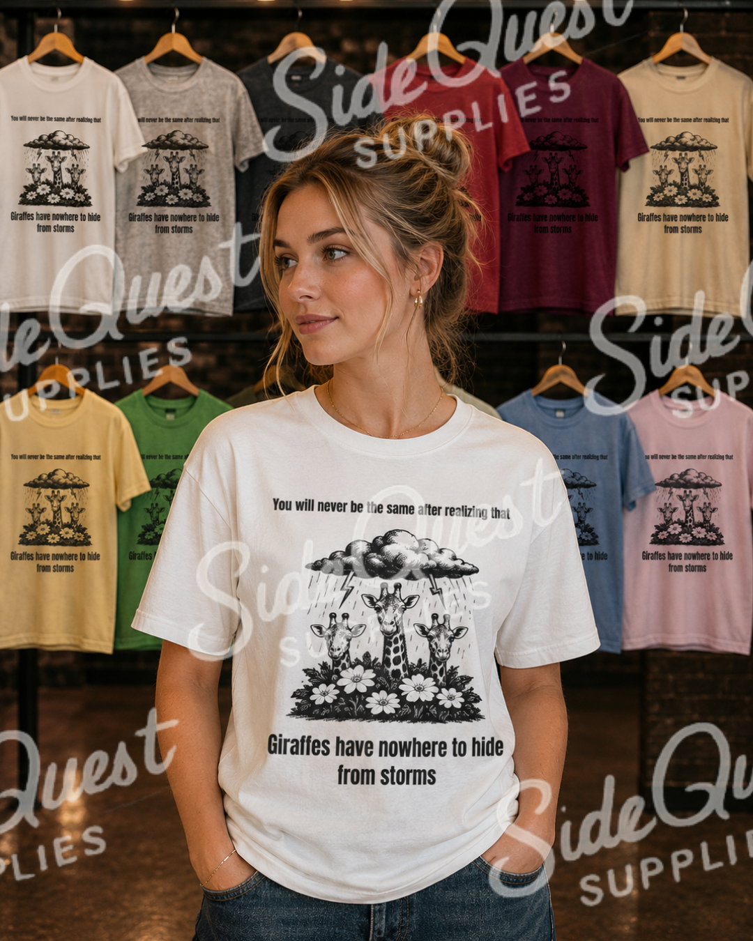 "Giraffes have no where to hide" T-shirt