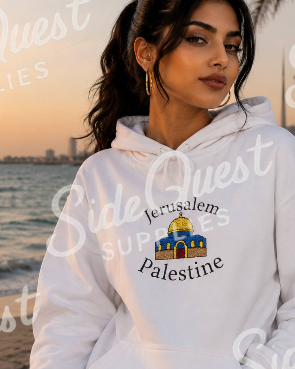 Jerusalem, Palestine Hoodie - embroidery Hoodie