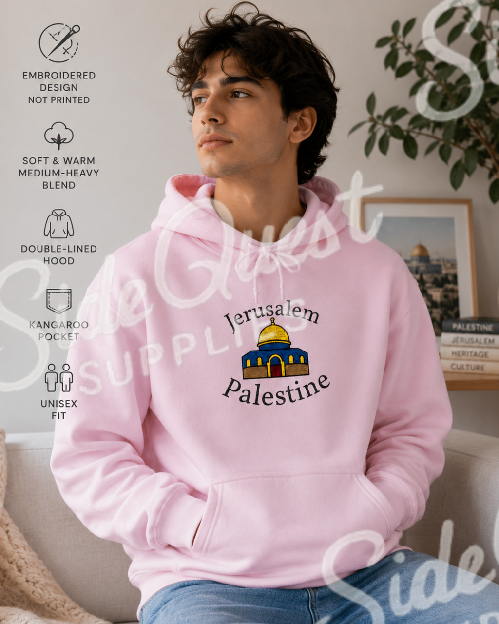 Jerusalem, Palestine Hoodie - embroidery Hoodie
