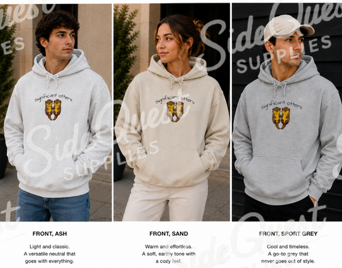 "Significant otters" Cute Hedgehog embroidery Hoodie — cosy comfy and warm hoodie
