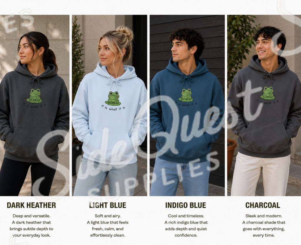 “it is what it is” - Cute frog embroidery Hoodie — cosy comfy and warm hoodie