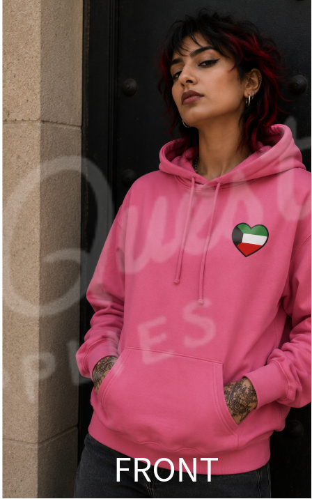 Kuwait heart and Kuwait Crest logo Hoodie