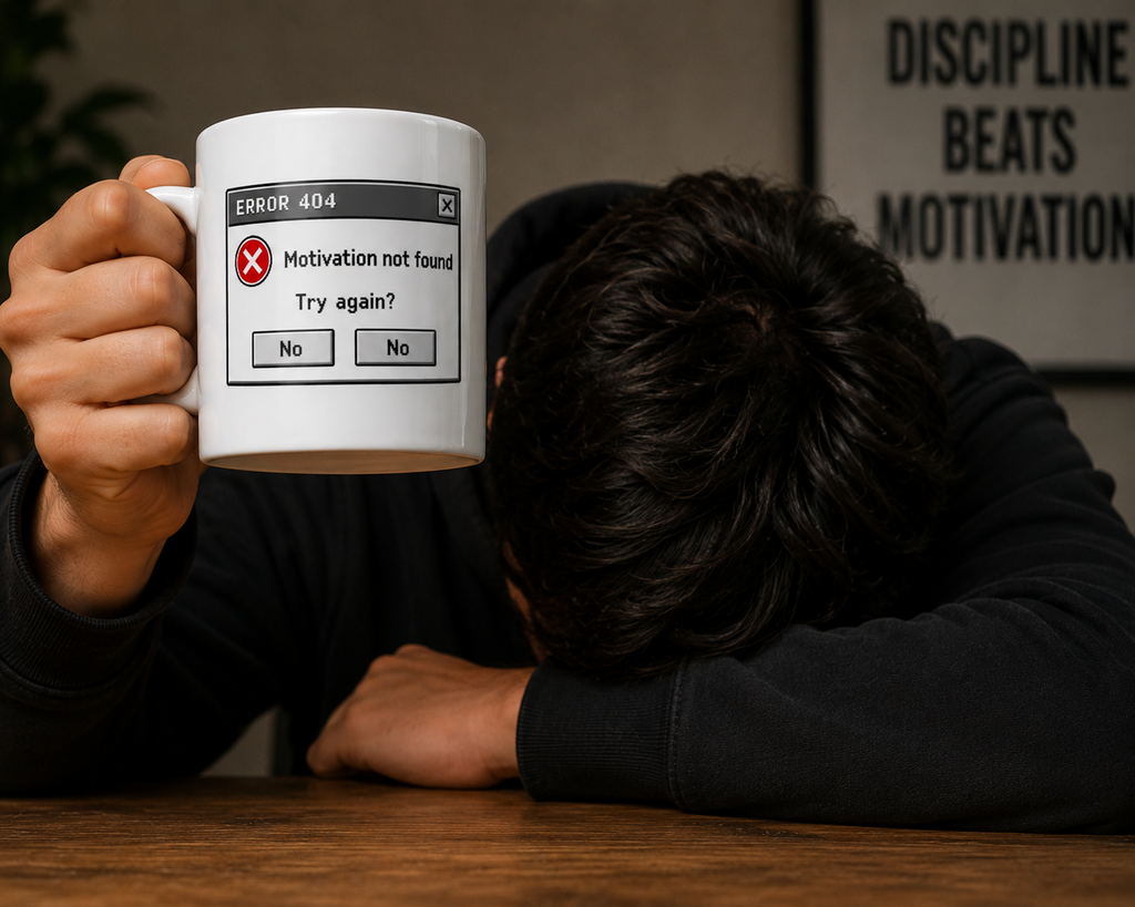 Funny technical computer problem in need of engineers to troubleshoot "Error 404: Motivation not found" mug