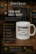 Funny technical computer problem in need of engineers to troubleshoot "Error 404: Motivation not found" mug