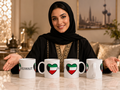 Kuwait flag heart design Ceramic Mug with Kuwait typography ceramic mug 11oz/15oz