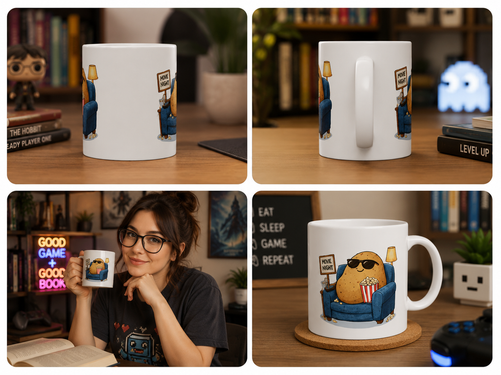 Peak Form Couch Potato Ceramic Mug in 11oz/15oz