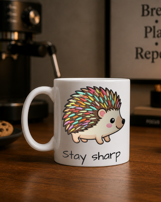 🦔 “Stay Sharp” even through the dull work days 11oz/15oz Ceramic Mug