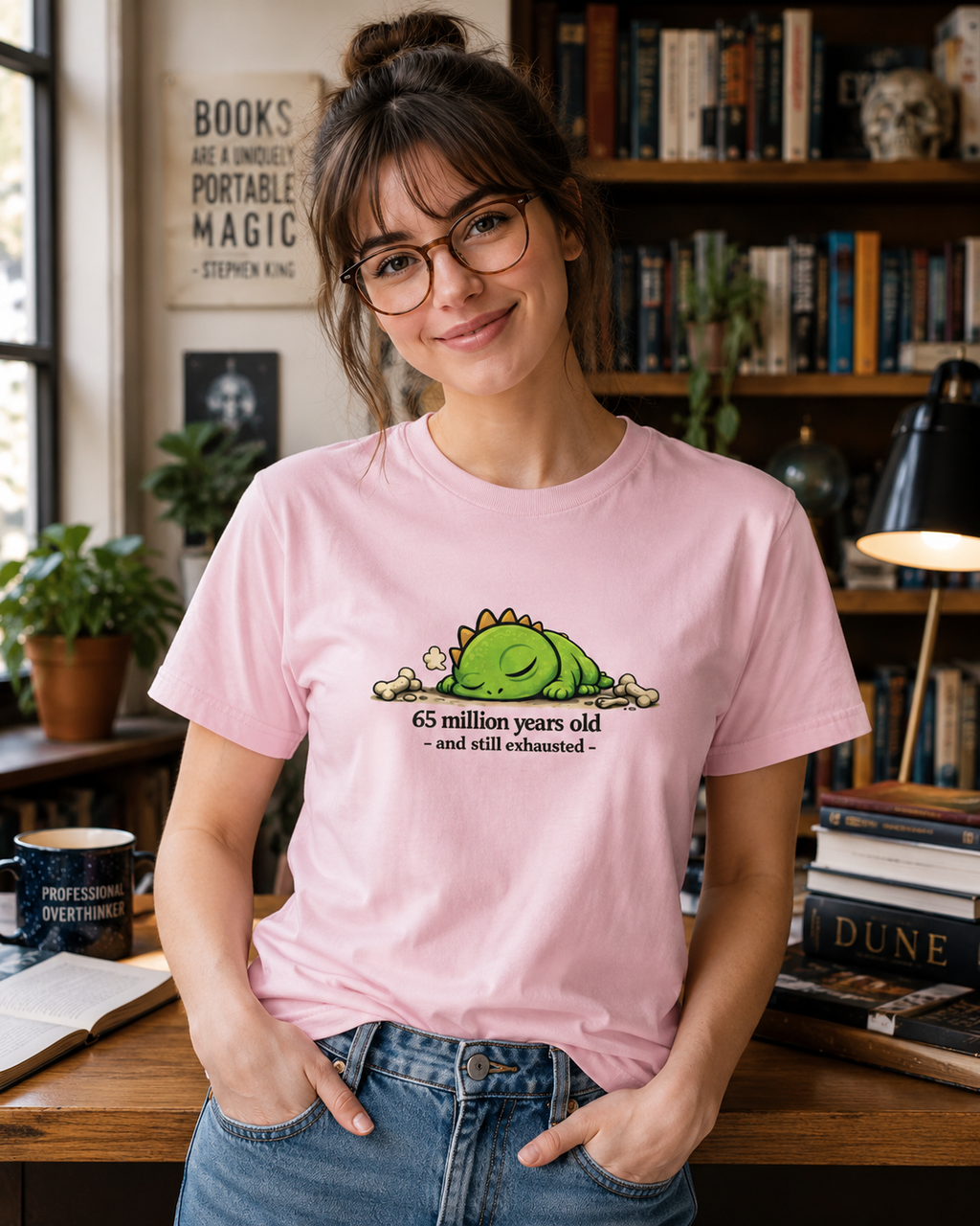 Old And Still Exhausted Shirt, Funny Dinosaur T-Shirt, Sleepy Dino Tee, Introvert Shirt, Tired Adult Humor, Cute Dinosaur Gift