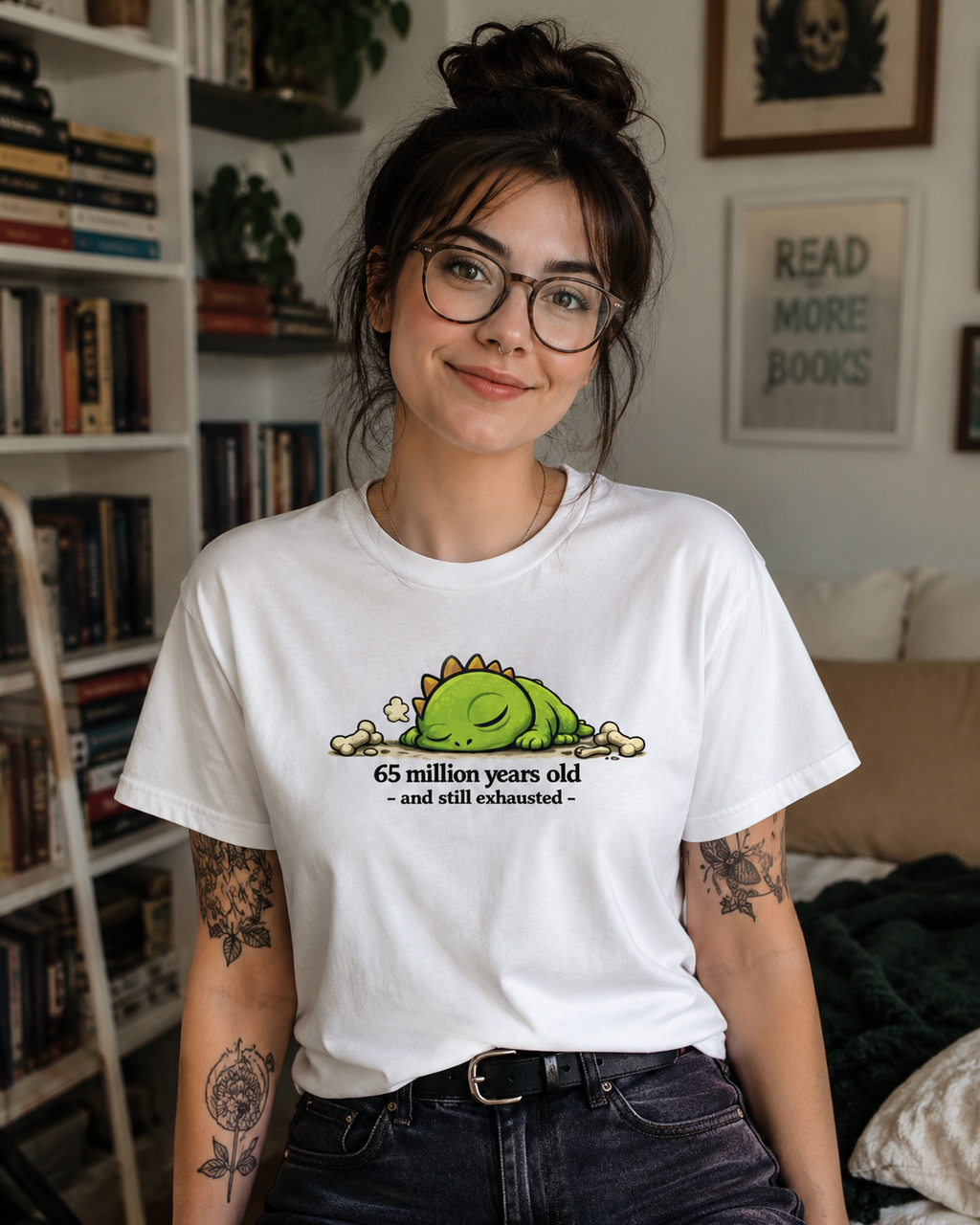 Old And Still Exhausted Shirt, Funny Dinosaur T-Shirt, Sleepy Dino Tee, Introvert Shirt, Tired Adult Humor, Cute Dinosaur Gift