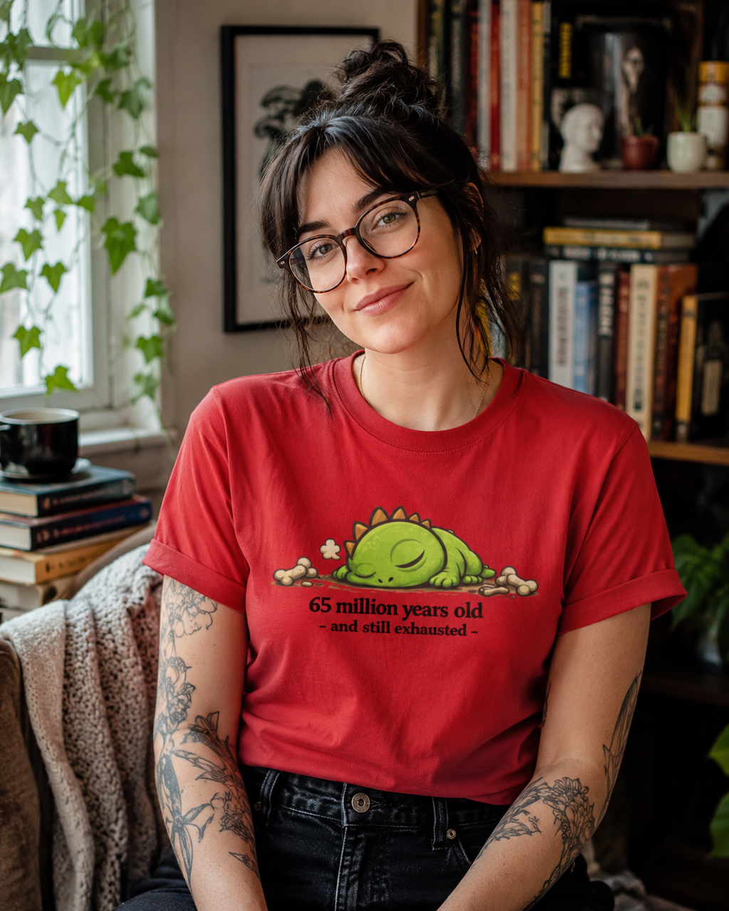 Old And Still Exhausted Shirt, Funny Dinosaur T-Shirt, Sleepy Dino Tee, Introvert Shirt, Tired Adult Humor, Cute Dinosaur Gift