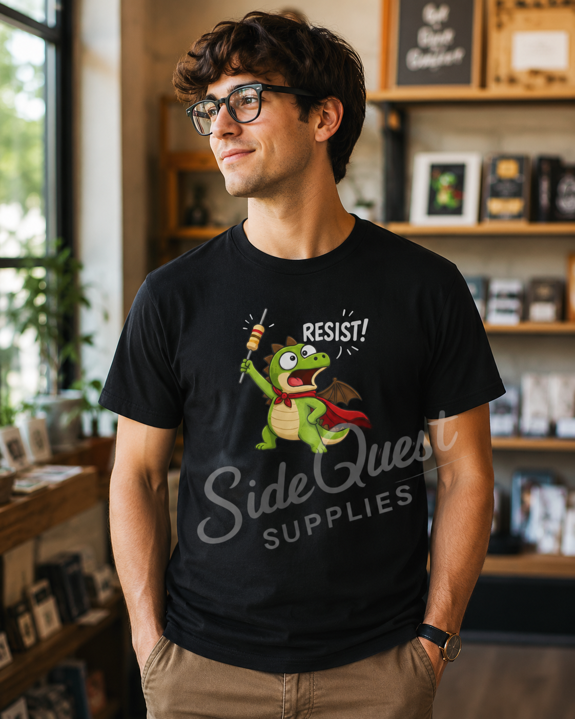 Resist Dragon super hero Shirt, Funny Electrical Engineering T-Shirt, Cute Nerdy Dragon Tee, Electronics Student Gift, STEM Humor , Engineer Gift