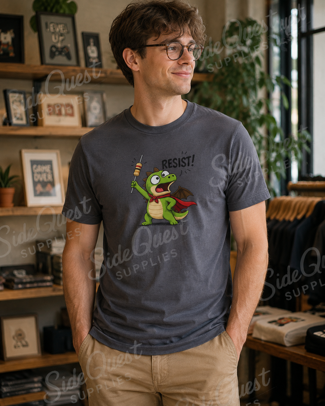 Resist Dragon super hero Shirt, Funny Electrical Engineering T-Shirt, Cute Nerdy Dragon Tee, Electronics Student Gift, STEM Humor , Engineer Gift
