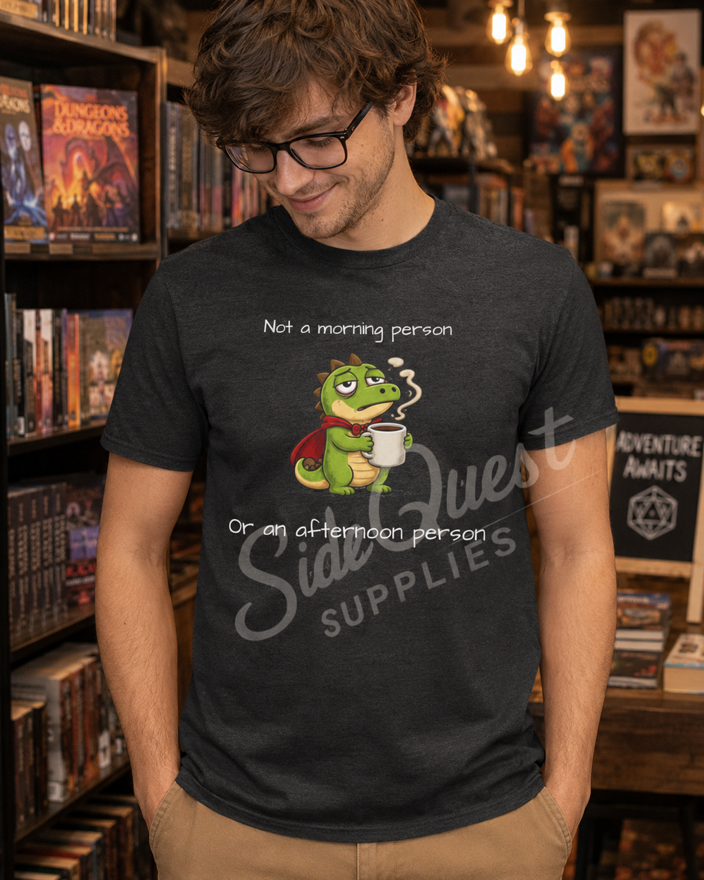 Running on Caffeine and Poor Decisions Shirt, Funny Coffee T-Shirt, Cute Dragon Tee, Caffeine Humor Shirt, Gamer Gift, Engineer and programmer Shirt