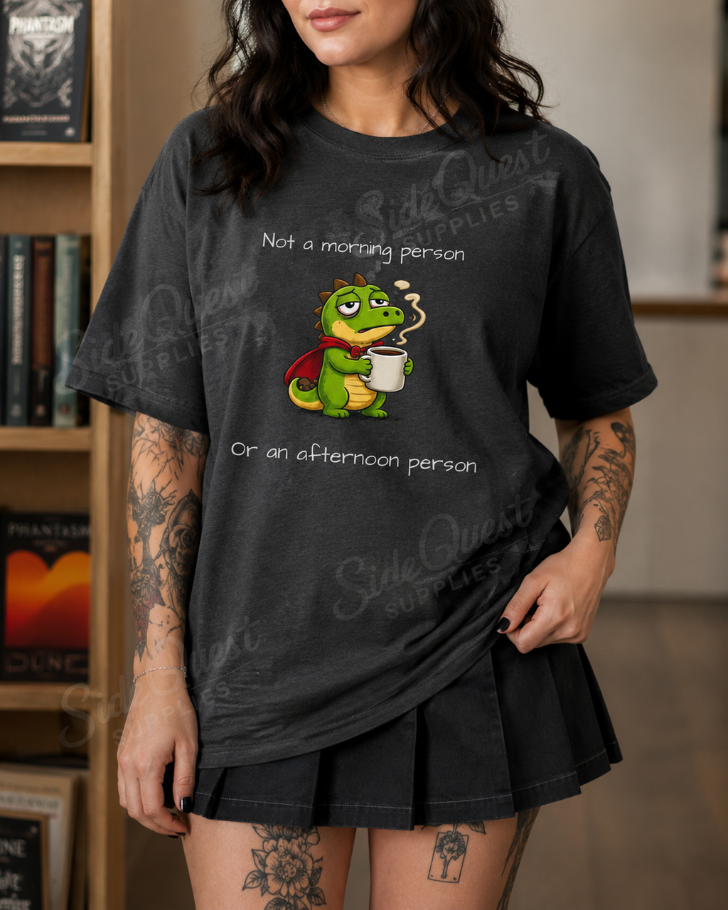 Running on Caffeine and Poor Decisions Shirt, Funny Coffee T-Shirt, Cute Dragon Tee, Caffeine Humor Shirt, Gamer Gift, Engineer and programmer Shirt
