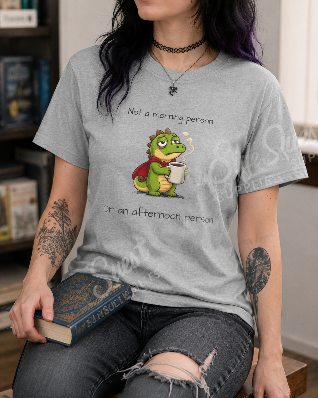 Running on Caffeine and Poor Decisions Shirt, Funny Coffee T-Shirt, Cute Dragon Tee, Caffeine Humor Shirt, Gamer Gift, Engineer and programmer Shirt