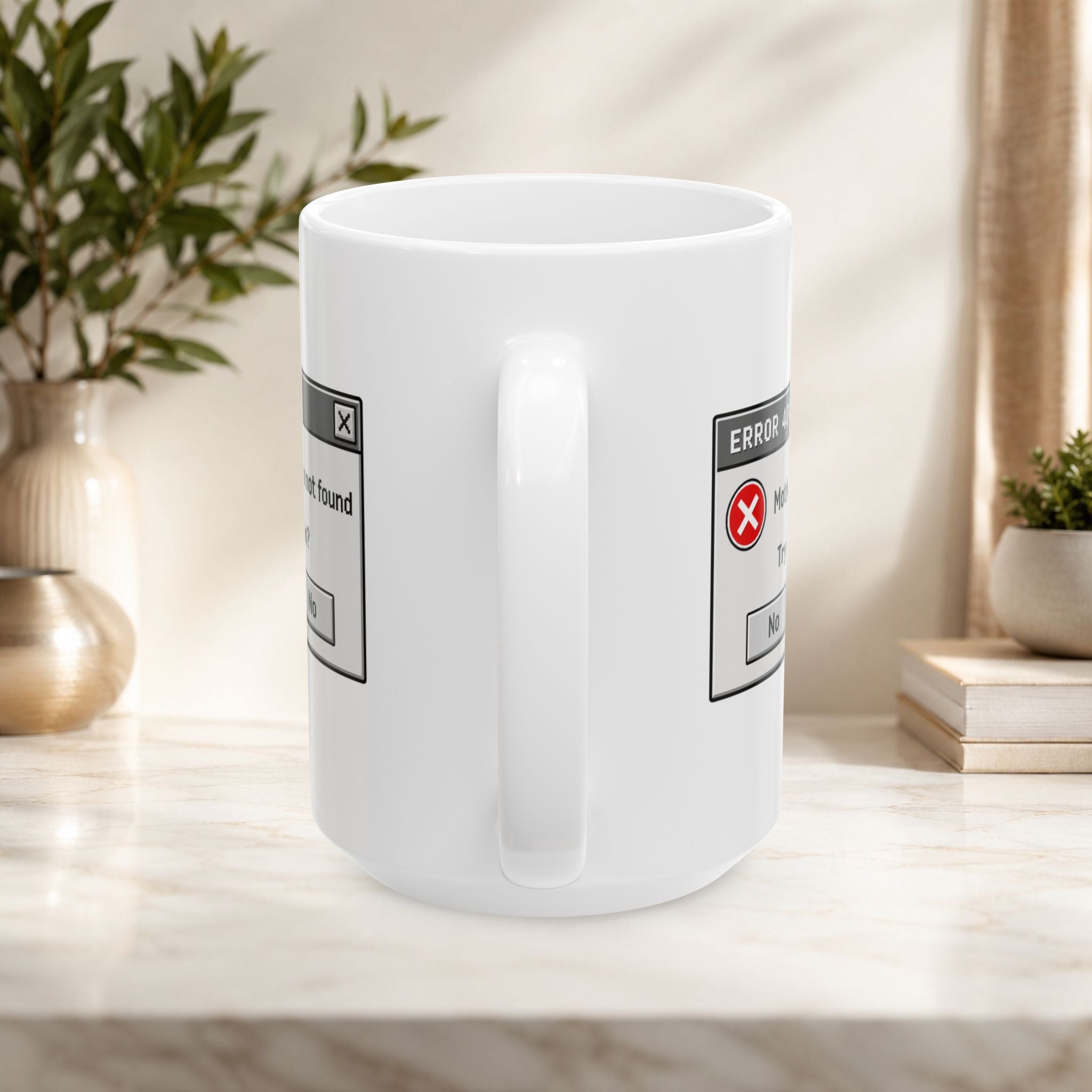 Funny technical computer problem in need of engineers to troubleshoot "Error 404: Motivation not found" mug