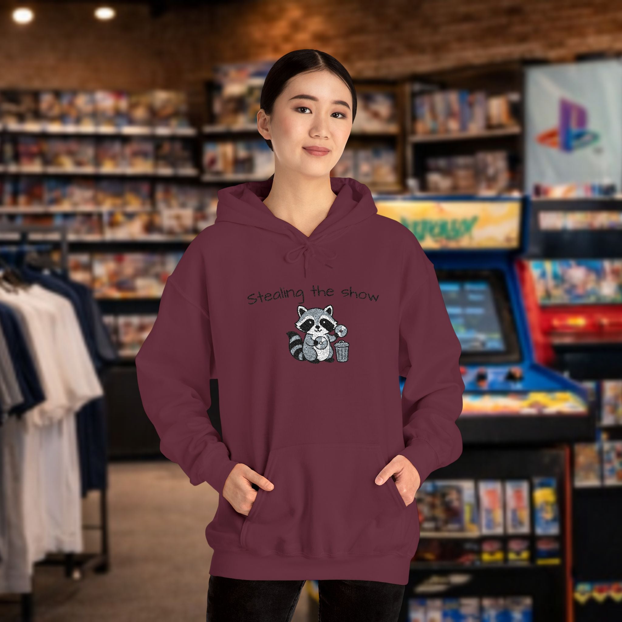 Cute Hedgehog embroidery Hoodie "Stealing the show" — cosy comfy and warm hoodie