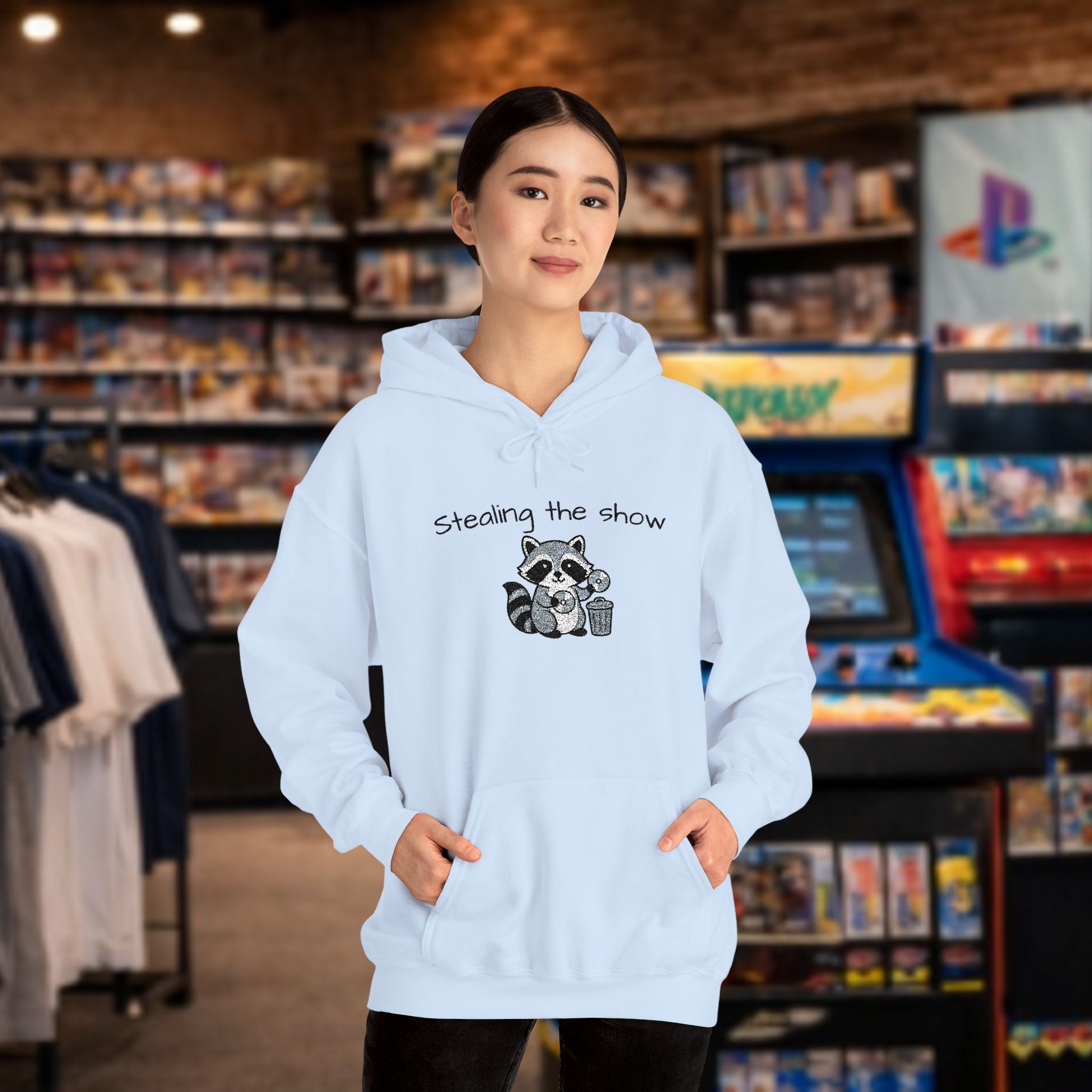 Cute Hedgehog embroidery Hoodie "Stealing the show" — cosy comfy and warm hoodie