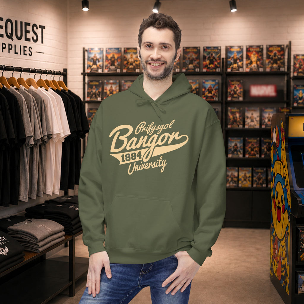 Bangor University hoodie in Beige print