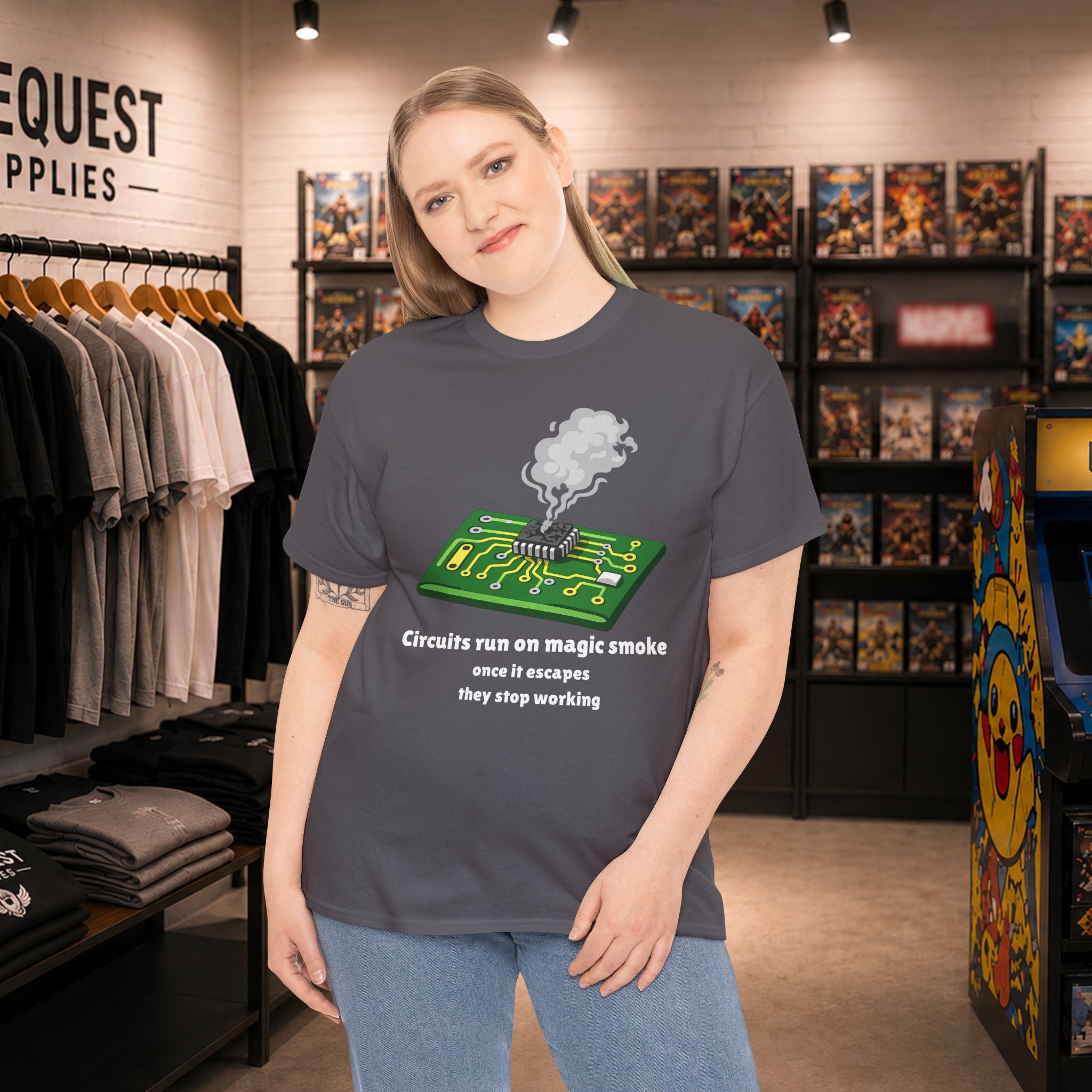 Circuits Run on Magic Smoke ⚡💨😅 Unisex Heavy Cotton Tee