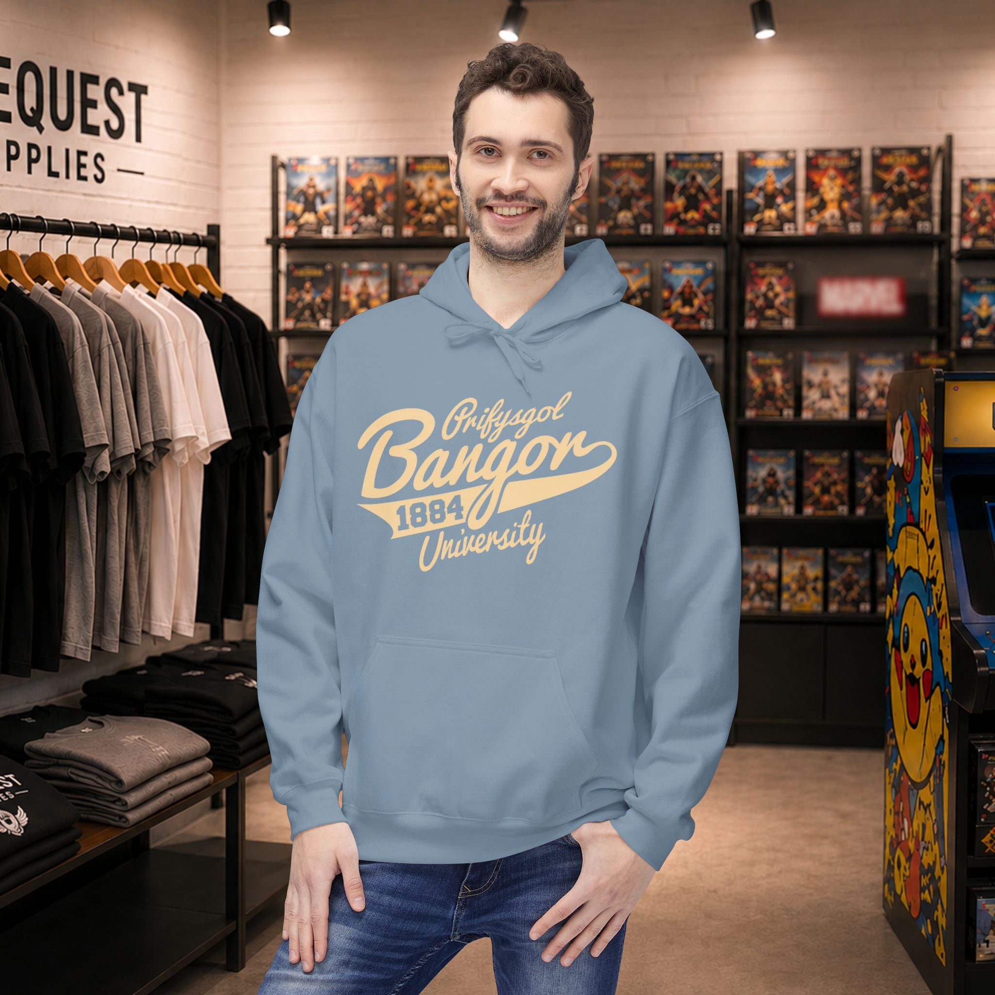 Bangor University hoodie in Beige print