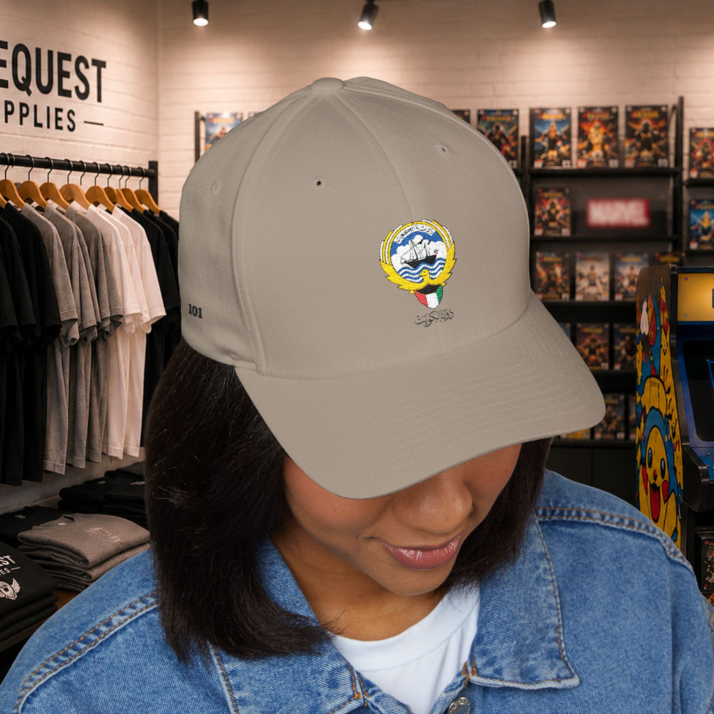 Kuwait closed back cap with Kuwait embroidery logo and country name  (Embroidery)