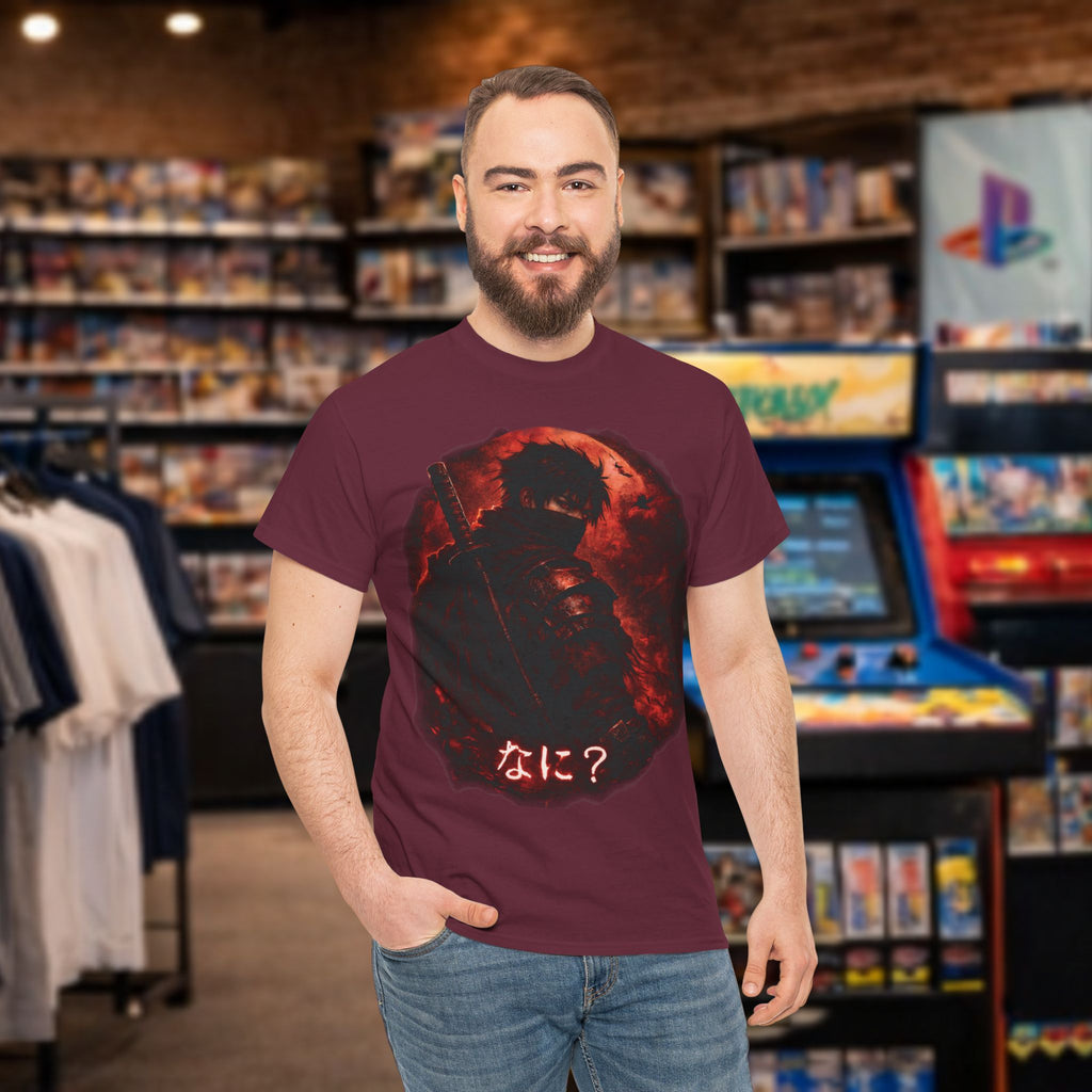 Black and red Ninja japanese text saying "Nani" T-Shirt | comfy T-shirt