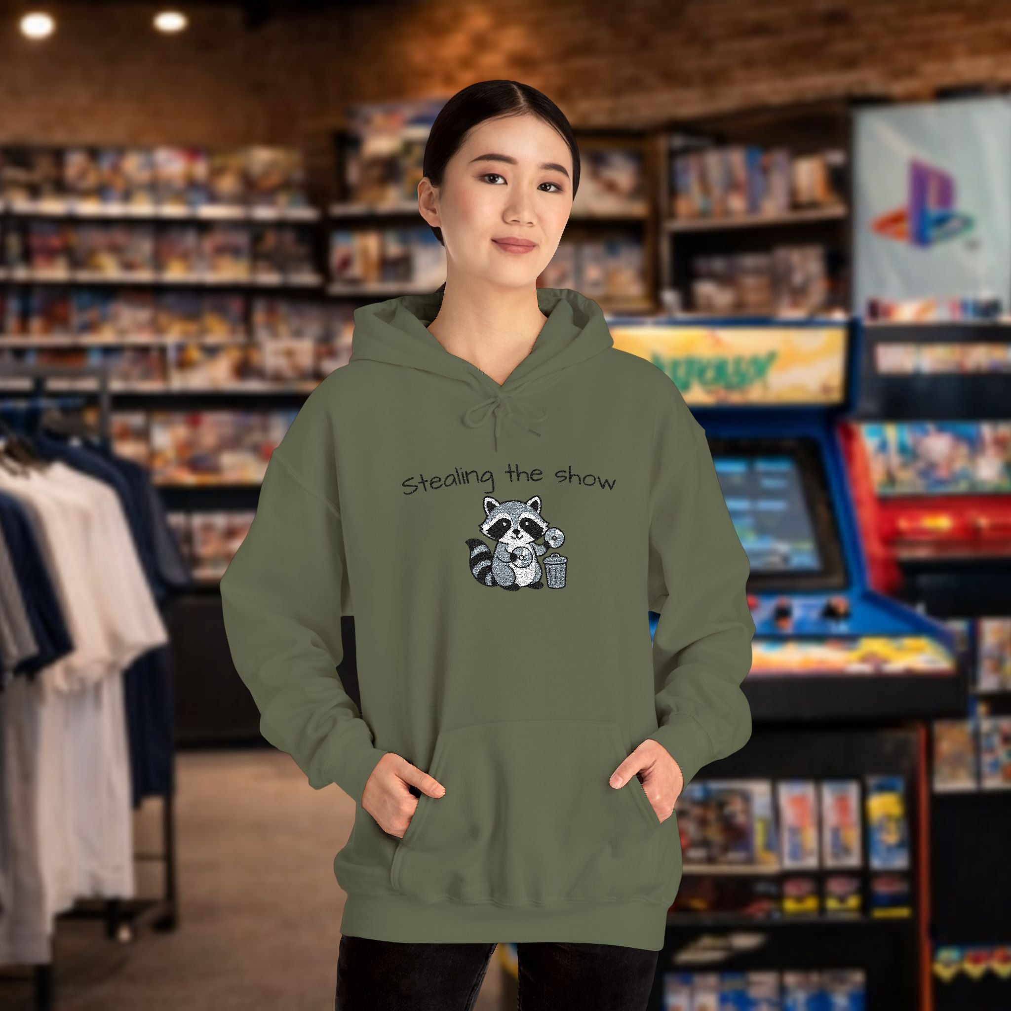 Cute Hedgehog embroidery Hoodie "Stealing the show" — cosy comfy and warm hoodie