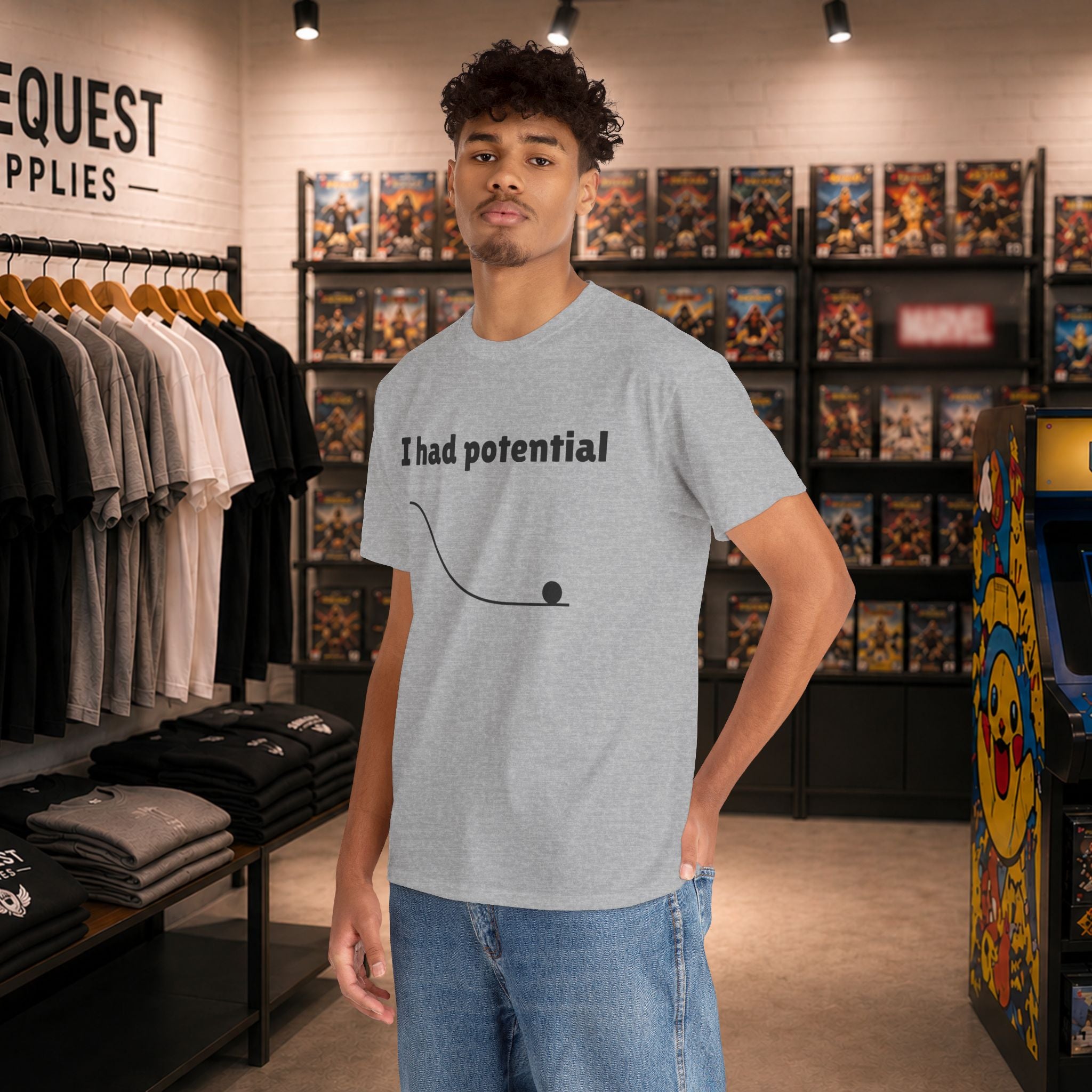 I Had Potential physics pun tee | T-Shirt, gravity potential energy design