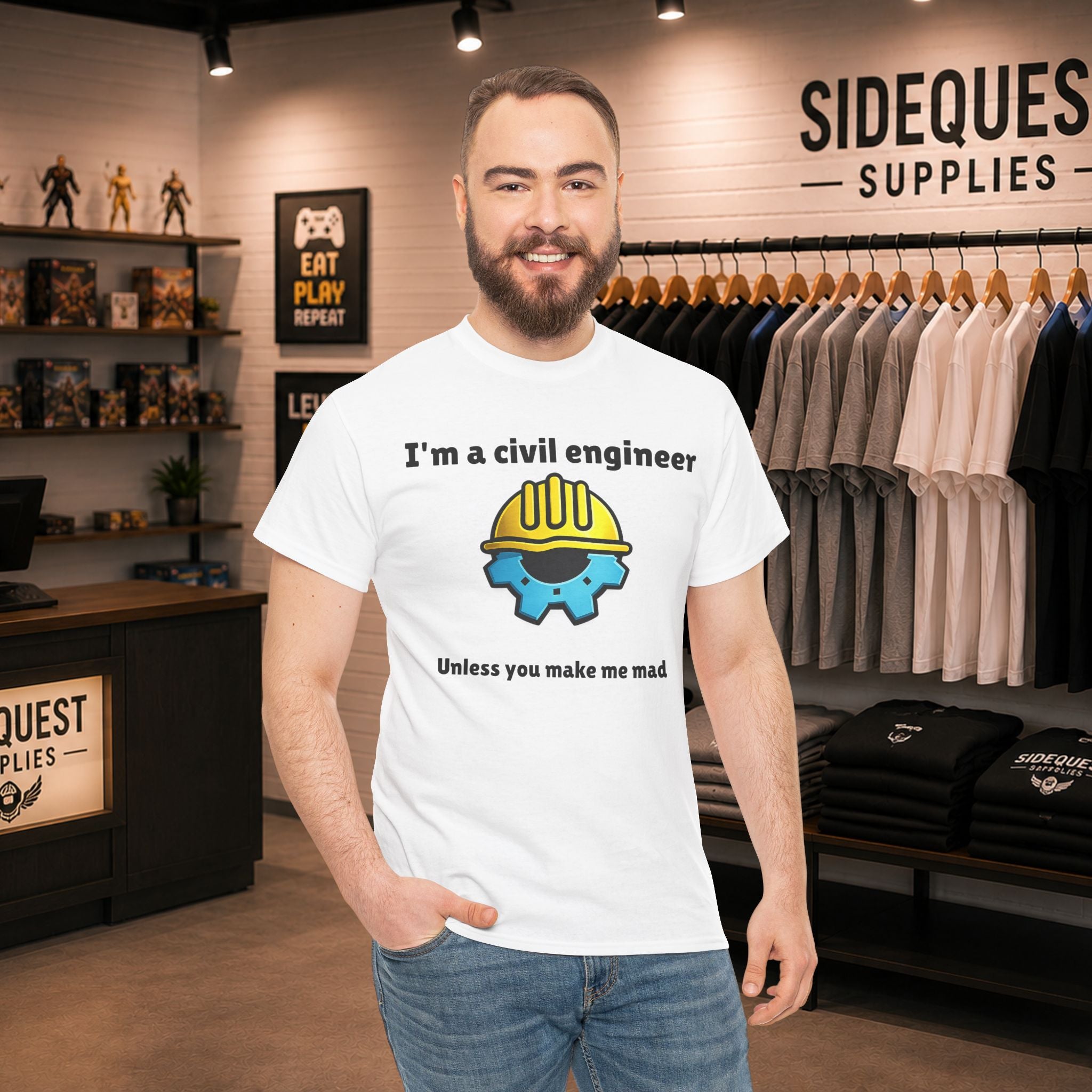 I’m a Civil Engineer… Unless You Make Me Mad 🚧😅 Heavy Cotton T-shirt