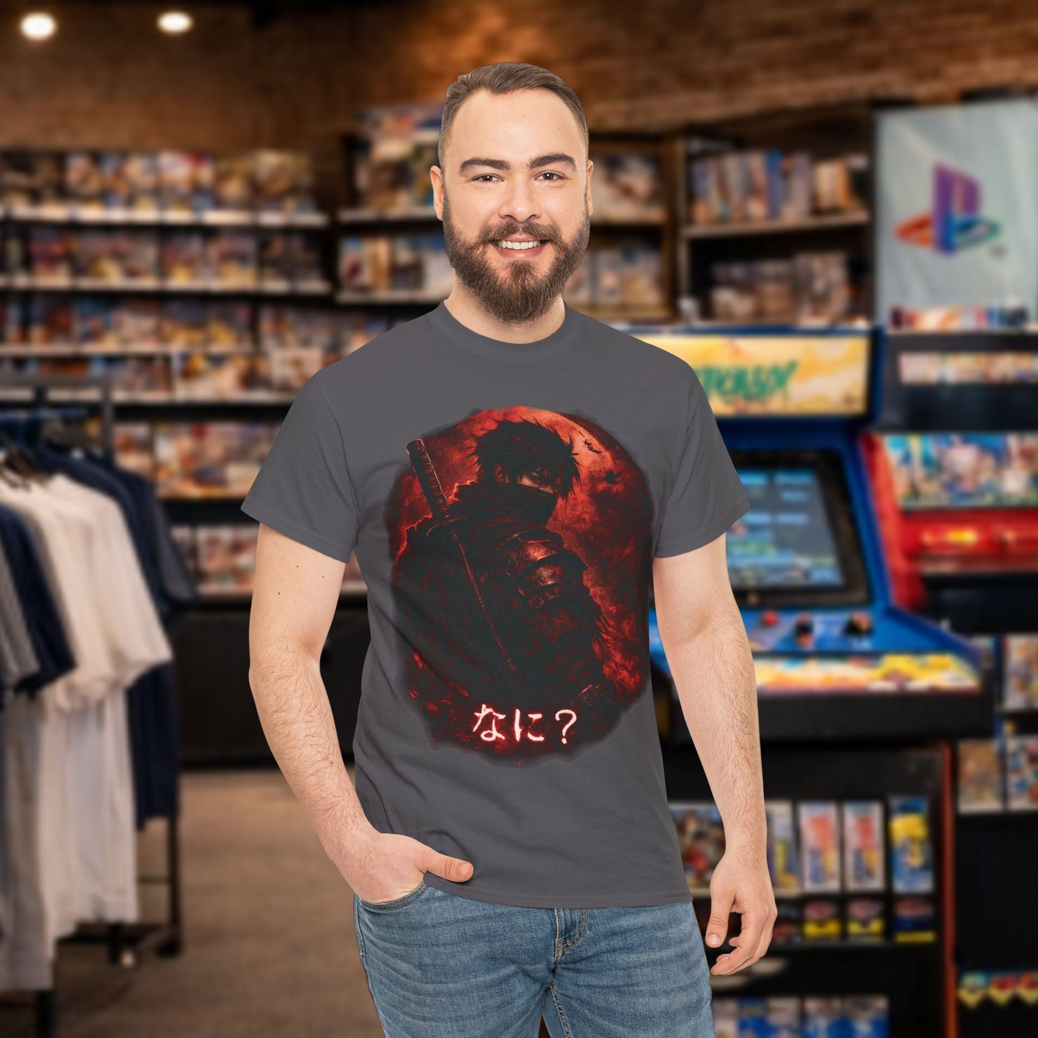 Black and red Ninja japanese text saying "Nani" T-Shirt | comfy T-shirt