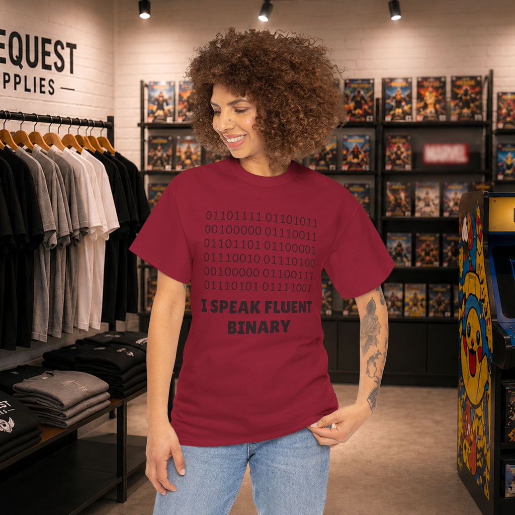 I Speak Fluent Binary Unisex Heavy Cotton Tee