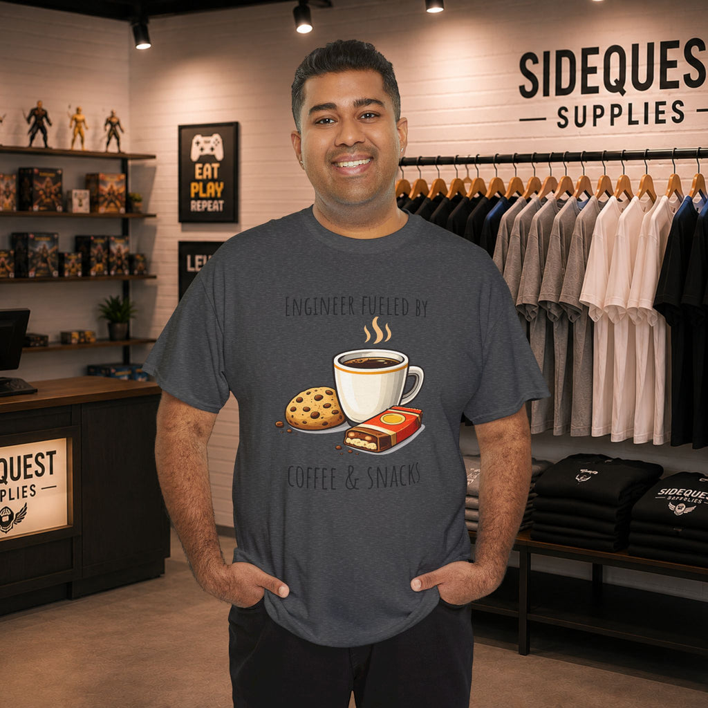 Engineer Fueled by Coffee & Snacks T-Shirt | Coffee Cookie Graphic Tee