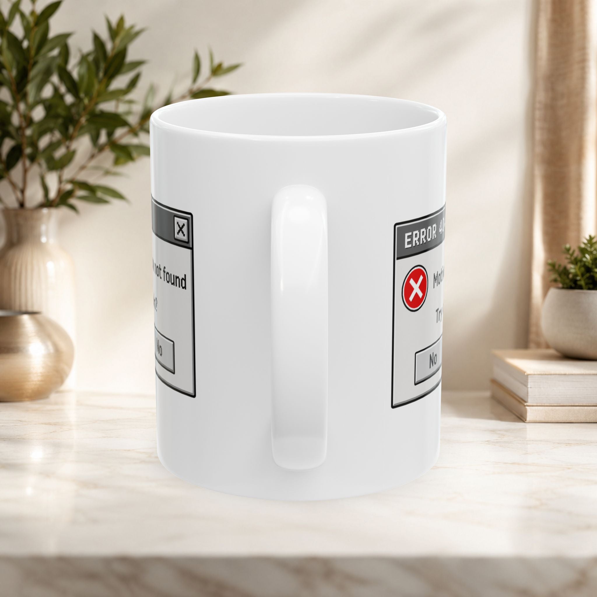 Funny technical computer problem in need of engineers to troubleshoot "Error 404: Motivation not found" mug