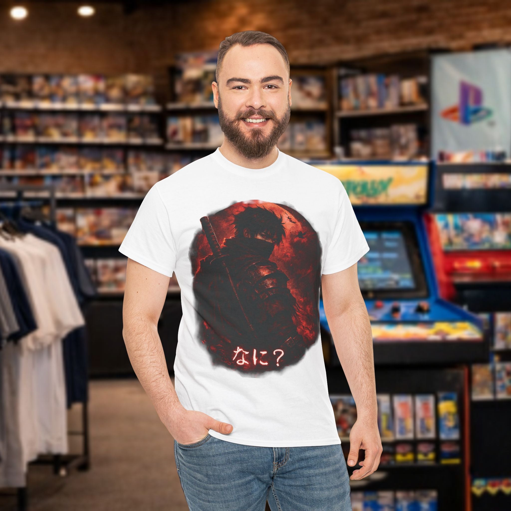 Black and red Ninja japanese text saying "Nani" T-Shirt | comfy T-shirt