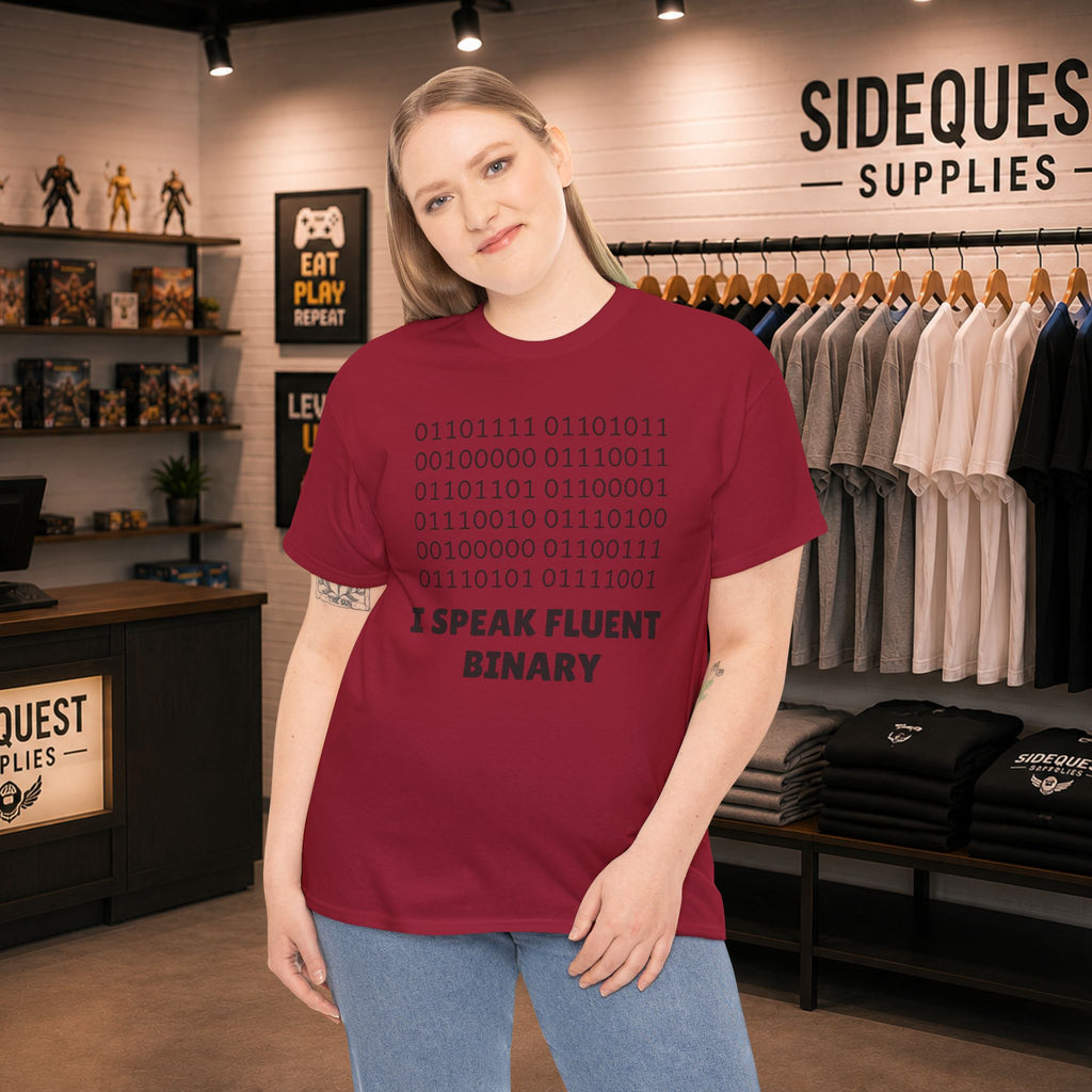 I Speak Fluent Binary Unisex Heavy Cotton Tee