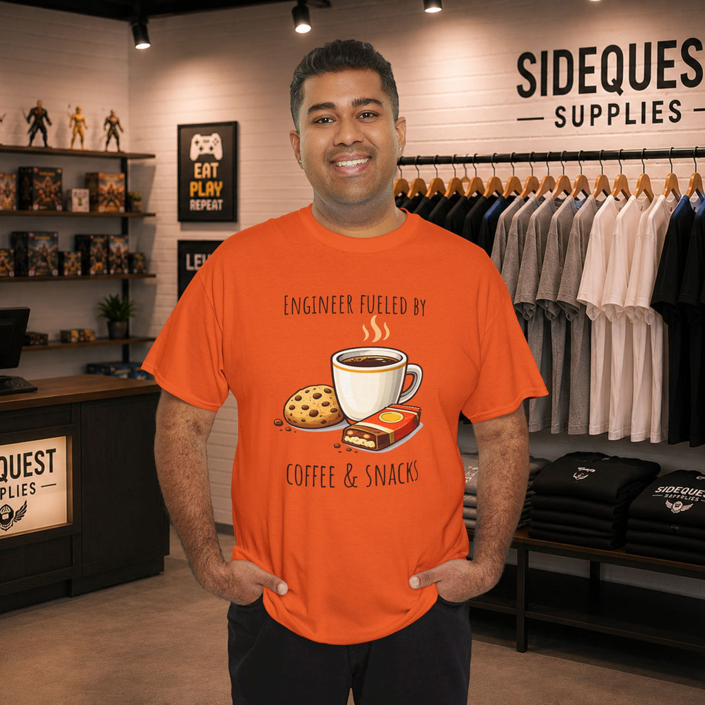 Engineer Fueled by Coffee & Snacks T-Shirt | Coffee Cookie Graphic Tee